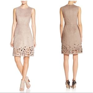 Elie Tahari Faux Suede Laser-Cut Dress